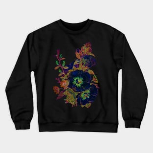 Black Panther Art - Glowing Flowers in the Dark 10 Crewneck Sweatshirt